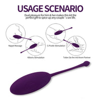 Purple Wearable Bullet Vibrator 10 Modes Remote Control USB Rechargeable