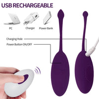 Purple Wearable Bullet Vibrator 10 Modes Remote Control USB Rechargeable
