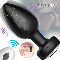 Anal Butt Plug Vibrator Prostate Massager 10 Modes Remote Control Waterproof