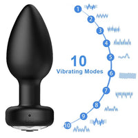 Anal Butt Plug Vibrator Prostate Massager 10 Modes Remote Control Waterproof