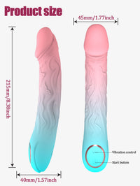 Vibrating Dildo 10 Speeds Gradient Silicone Waterproof Rechargeable