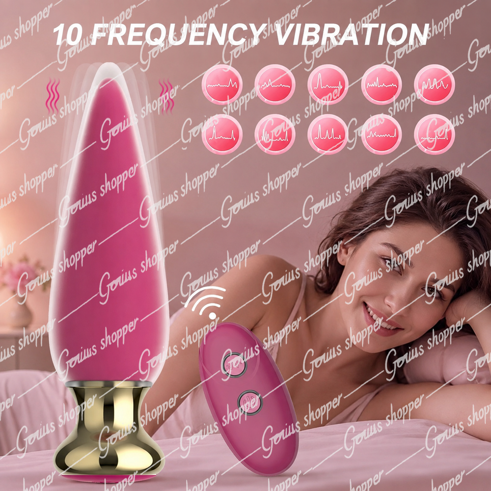 Anal Plug Vibrator 10 Modes Remote Control IPX7 Silicone Rechargeable