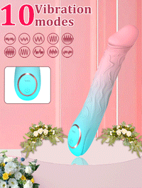 Vibrating Dildo 10 Speeds Gradient Silicone Waterproof Rechargeable