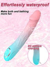 Vibrating Dildo 10 Speeds Gradient Silicone Waterproof Rechargeable