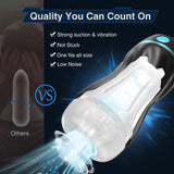 Automatic Sucking Male Masturbators - Upgraded 7 Vibration & Suction Pocket Pussy Male Stroker with 3D Realistic Textured, Blowjob Toy