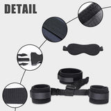 Bondage Restraints Set Neck to Wrist - Behind Back Handcuffs Collar with Blindfold Adjustable Bondage Gear & Accessories, Bed SM Games Play Toys