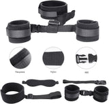 Bondage Restraints Set Neck to Wrist - Behind Back Handcuffs Collar with Blindfold Adjustable Bondage Gear & Accessories, Bed SM Games Play Toys