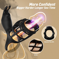 Vibrating Cock Ring Penis Sleeve 10 Modes Remote Control Silicone Waterproof