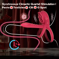 Share Couples Vibrator Panty Clitoral Vibrator Penis Ring 10 Modes Silicone