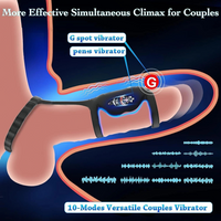 Vibrating Penis Sleeve Ring 10 Modes Silicone Penis Extender Magnetic Charging