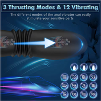 Anal Vibrator 12 Modes Dual Motors L-Shaped Silicone Prostate Massager