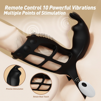 Vibrating Cock Ring Penis Sleeve 10 Modes Remote Control Silicone Waterproof