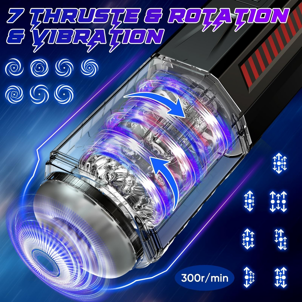 Male Masturbaters Rotation Thrusting Vibrating Cup Strokers Sex Toys for Men