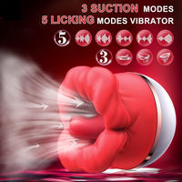 Rose Clitoral Vibrator 10Modes Tongue Motion IPX6 Silicone Magnetic Rechargeable