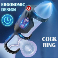 Vibrating Penis Sleeve Ring 10 Modes Silicone Penis Extender Magnetic Charging