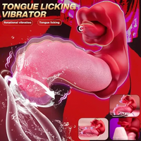 Clit Licking Tongue Vibrator G-Spot Massager 10 Modes Rose Sex Toy Women