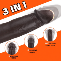 9.8" Realistic Dildo Suction Cup G Spot Thrusting Heating Vibrator Sex Toy Women