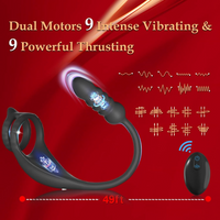 Prostate Massager Vibrating Ring 9 Modes Remote Control IPX7 Rechargeable