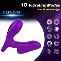 Finger Vibrator Dual Motor 10 Vibration Modes Silicone Bendable for Women