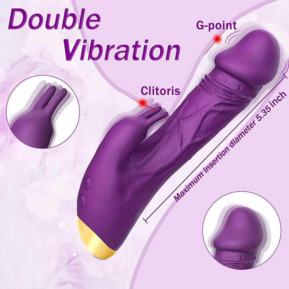 Share Rabbit Vibrator Dildo G-Spot Clitoral Massager 7Modes Silicone IPX6 Rechargeable