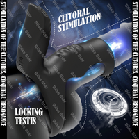 Cock Ring Vibrator Adjustable Silicone with Clitoral Stimulator for Couple