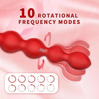 Rose Anal Vibrator 10 Modes Twisting Remote Control Silicone Waterproof for Men