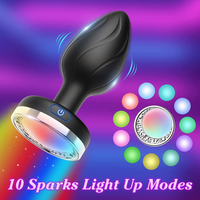 Anal Plug 10 Vibration Modes Light Up Remote Control Silicone IPX6