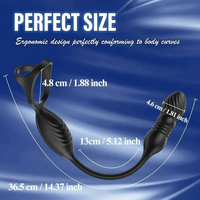 Vibrating Cock Ring Prostate Massager 9 Modes Dual Motors Silicone for Men