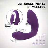 Wearable Suction Vibrator 10 Modes Silicone Rechargeable Hands Free for Women