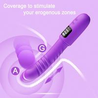 Thrusting Plug Massager Dual Motor 4 Modes 10 Vibration Silicone Rechargeable
