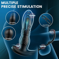 Anal Vibrator 12 Modes Dual Motors L-Shaped Silicone Prostate Massager