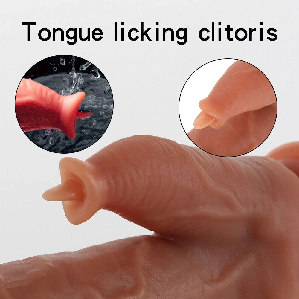 Dildo Vibrator Thrusting Rotating Heating 10 Modes Suction Cup for Women
