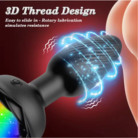 Rotating Anal Plug Vibrator 360° Rotation 10 Modes Silicone for Men