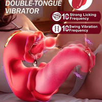 Clit Licking Tongue Vibrator G-Spot Massager 10 Modes Rose Sex Toy Women