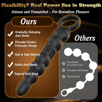 Anal Plug Prostate Massager 12 Modes Thrusting Vibrator Magnetic USB for Men