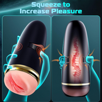 Male Masturbaters Cup Automatic HandsFree Squeeze Vibrating Stroker Men Sex Toys
