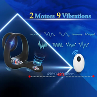 Vibrating Cock Ring 9 Modes Silicone Wearable Couples Massager USB Rechargeable