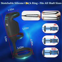 Vibrating Penis Sleeve Ring 10 Modes Silicone Penis Extender Magnetic Charging