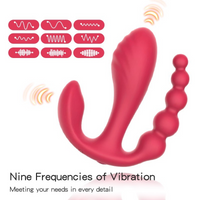 Wearable Vibrator 9 Modes G Spot Dual Stimulation Silicone for Women