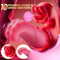 Clit Licking Tongue Vibrator G-Spot Massager 10 Modes Rose Sex Toy Women