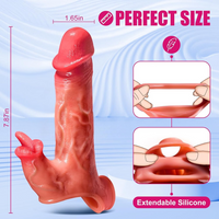 Vibrating Penis Sleeve Extender Cock Ring Clit Vibrator Extension Men Sex Toys
