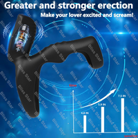 Cock Ring Vibrator Adjustable Silicone with Clitoral Stimulator for Couple