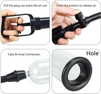 Manual Vacuum Pump 3 Interchangeable Sleeves Transparent Cylinder for Men