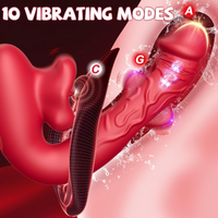 G-Spot Vibrator 10 Modes Flapping Licking Biting 4-in-1 Silicone for Women