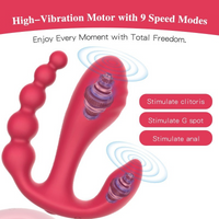 Wearable Vibrator 9 Modes G Spot Dual Stimulation Silicone for Women