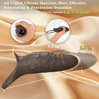 Silicone Penis Sleeve Extender Vibrator 10 Modes Cock Ring Girth Enhancer Men