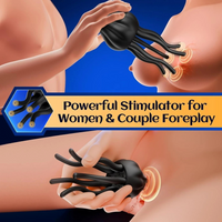 Share Vibrating Cock Ring 7 Modes Tentacle Design Silicone Waterproof USB Rechargeable