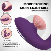 Wearable Suction Vibrator 10 Modes Silicone Rechargeable Hands Free for Women