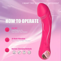 Vibrating Dildo 10 Modes Realistic Silicone G Spot Massager Waterproof