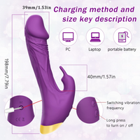 Share Rabbit Vibrator Dildo G-Spot Clitoral Massager 7Modes Silicone IPX6 Rechargeable